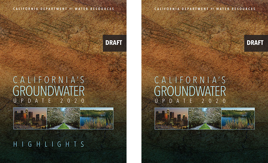 Side-by-side covers of the California's Groundwater Update and Update Highlights docuements.